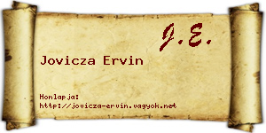 Jovicza Ervin névjegykártya
