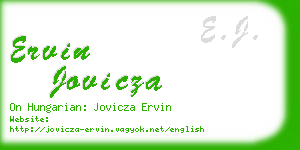 ervin jovicza business card